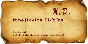 Mihajlovits Diána névjegykártya